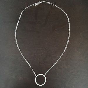 Sterling silver hoop necklace